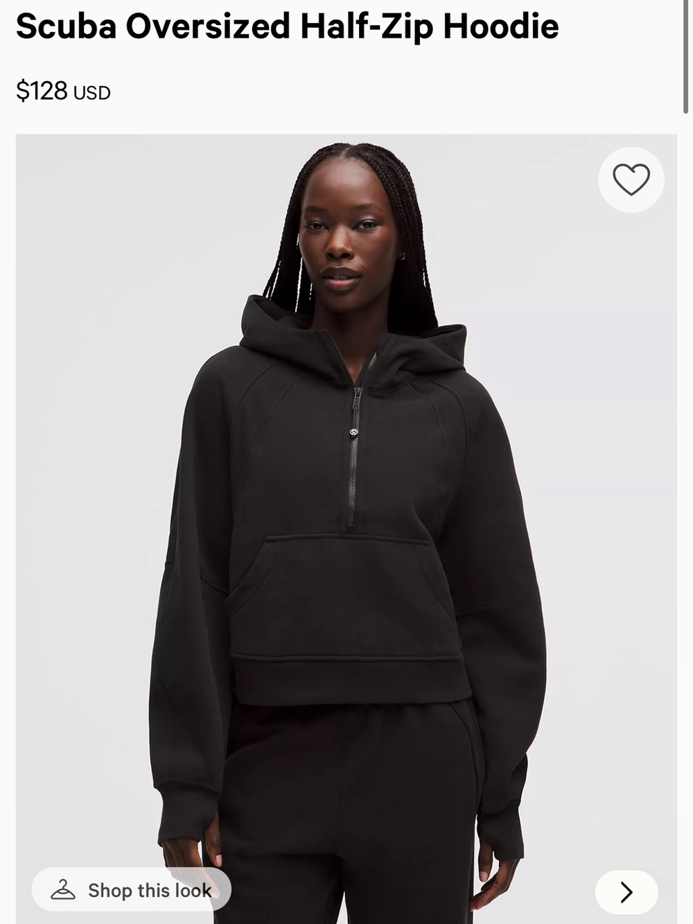 lululemon athletica Scuba Oversized Half-Zip Hoodie - Black